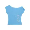Camiseta de manga corta para mujer estilo Y2K, moda coreana del milenio, diseño único de verano-otoño, cuello redondo, ceñida a la cintura, sexy, versátil