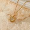 Collar Simple de Corazón de Acero Inoxidable Ins para Mujer Chapado en Oro de 14K Diseño Nicho Versátil Cadena de Clavícula con Forma de Corazón de Perlas para Mujer