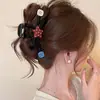 Pinza de garra de lunares estilo coreano, pinza para el pelo modelo nuevo de alta gama 2026, pinza de tiburón grande exquisita para cabello grueso