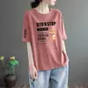 Comercio exterior transfronterizo sobrestock marca camiseta de manga corta de verano para mujer holgada talla grande ropa de mujer camiseta de manga media versátil adelgazante top moderno
