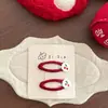 Horquilla de Año Nuevo Dulce de Lunares con Lazo Rojo Versátil Flor de Estrella de Cinco Puntas Pinza para el Cabello Pinza Lateral