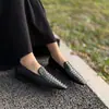 6612-2 Zapatos Mocasines de Cuatro Estaciones con Patrón Tejido y Punta Puntiaguda de Piel Suave Cómodos sin Cordones Zapatos de Talla Grande para Mujer para Exportación
