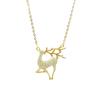 Colar Estilo Coreano Simples com Microincrustação de Zircônia Colar de Cervo Colar de Prata Feminino Elegante Nicho Luxo Leve Cor da Moda Corrente de Clavícula Prateada