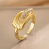 Anillo Exquisito Super Brillante de Circonita para Niñas, Lujo Accesible y Anillo de Apertura Ajustable de Gama Alta, Baño de Oro Real Simple