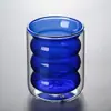 Nueva taza de vidrio espiral de doble capa, colorida, ideal para leche, café, mousse o jugos. Perfecta para el hogar o la oficina.