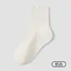 Calcetines de algodón para mujer con bordes rizados, absorbentes de sudor y transpirables, calcetines cortos para mujer con ribete de encaje, cómodos y fáciles de combinar, Zhuji