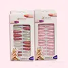 Uñas Postizas Portátiles de Terapia de Luz Mixta Electroplateadas Mate, Set Desmontable de 24 Piezas, Uñas Postizas Largas Estilo Ballet, Estilo Ins