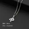 Moderna Cadena Nueva de Acero Inoxidable con Letra Inglesa, Joyería, Cadena para Clavícula con Incrustaciones de Diamante, Cadena para Suéter, Colgante para Mujer con Cadena, Cadena para el Cuello