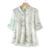 Camiseta Casual de Verano para Mamá, Ropa de Abuela para Mujeres de Mediana Edad y Mayores, Traje de Manga Corta, Ropa de Suegra, Tops de Nuevo Estilo