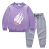 Primavera e Outono 2023 nova roupa infantil transfronteiriça suéter infantil calça conjunto de duas peças cor sólida bebê algodão manga longa