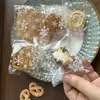 Bolsas de Galletas de Copo de Nieve Blanco Navideñas Empacadas Coreanas, Bolsas para Dulces de Turrón de Copo de Nieve, Bolsas de Dulces 100/Paquete