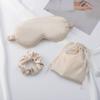 Set de Tres Piezas de Máscara de Ojos de Seda Simulada con Lazo para el Cabello, Diadema, Bolsa con Cordón, Recuerdo, Almacenamiento Portátil para Exteriores, Protección Ocular para Dormir Bloqueadora de Luz