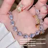 Pulsera Huevo de Paloma de Cristal Chapada en Platino 18K Dulce Elegante Micro Incrustación Zirconia Gota de Agua Joyería Vintage de Lujo Ligero