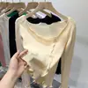 Suéter Pulôver Tricô Irregular com Laço para Mulheres, Novo Estilo Suave de Primavera e Outono, Top com Design Único