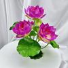 Flor de Lótus Paisagem Flor Decorativa Sala de Estar Casa Flores Artificiais Enfeites Mesa de Jantar Mesa de Café Colocação Lótus de Buda