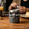 Copo de licor com relevo de guerreiro Viking estilo retro nórdico, copo de vinho pequeno, copo de vodka criativo, aço inoxidável