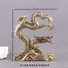 Ornamento de Metal Dragão do Zodíaco Pequena Estatueta de Latão Latão Sólido Trazedor de Riqueza Decoração de Mesa para Casa/Escritório Presente Feito à Mão