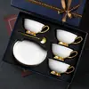 Xícara de Café Estilo Europeu Xícara e Pires Porcelana Óssea Cerâmica Luxo Leve Chá da Tarde Britânico Conjunto de Chá terno Caixa de Presente Doméstico Comercial Presente