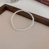 Pulsera Elástica de Perlas Simple Retro Francesa Pulsera de Moda de Lujo Ligero Francesa Popular en Internet Diaria Para Combinar con Todo Pulsera Elegante