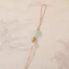 Cordón para Colgar Trébol de Cuatro Hojas de la Suerte Verde con Nudo Propicio, Cordón Corto para Colgar, Accesorio para Teléfono Hecho a Mano Estilo Chino, Cordón para Colgar de Regalo Hecho a Mano de la Suerte