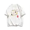 Camiseta de Manga Corta de Algodón Puro Estilo Chino con Estampado de Grulla para Hombres y Mujeres, Top Holgado y Versátil Estilo Ins de Verano