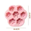 Molde de silicona para pastel de pastel de arroz con 6 garras de gato uniformes, molde para pastel, goteo de pegamento, vela, molde blanco para gelatina, molde de yeso para limosna, pastel, molde para alimentos complementarios