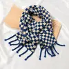 Bufanda de Invierno para Mujer Estilo Coreano Versátil Cuadros Otoño e Invierno Cálida Engrosada ins Estudiante Cuello Doble Uso Chal