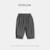 [100% Algodão] Calça Casual de Algodão Dudu Kidsren 2025 Outono Nova Calça para Meninos Roupas Infantis de Outono para Meninas