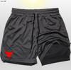 Pantalones Cortos Deportivos de Hombre Ngau Tau Transfronterizos de Falso Dos Piezas Anti-caminata de Doble Capa Pantalones Cortos de Running Fitness al Aire Libre Casuales