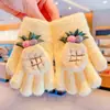 Guantes de Rebaja para Niñas, Nuevo Estilo Otoño e Invierno, Guantes Cálidos y a Prueba de Frío Kuromi de Cinco Dedos para Niños Pequeños y Niños