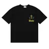 2025 Verão Masculino Rhude High Street Estampado Respirável Manga Curta Marca de Moda Camiseta de Manga Curta Pulôver Verão