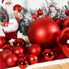 Atmosfera Festiva Bola Decorativa Vermelha Brilhante Fosca Glitter Plástico Bola Pendurar Teto Ar Pingente Decorativo