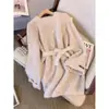 Suéter Perezoso de Punto Suave y Ceroso de Alta Gama Talla Grande para Mujer Otoño e Invierno 2025 Nuevo Top de Punto Holgado de Longitud Media para Chica Gorda