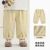 Pantalones Tejidos de Algodón Puro Kaka Panda para Niños Ropa de Otoño Pantalones Casuales para Niñas Pantalones Largos de Bebé para Primavera y Otoño