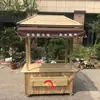 Carrinho de Barraca de Yakitori Estilo Japonês, Carrinho de Lanches Estilo Antigo, Barraca de Feira Noturna, Carrinho de Vendas em Madeira Anticorrosiva, Food Truck Móvel, Carrinho de Refeições