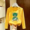 Camiseta Infantil de Manga Larga con Estampado de Dibujos Animados 2026, Camiseta Básica de Algodón Puro para Niños de Primavera y Otoño