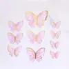 Tanabata Día de San Valentín Celebridad de Internet Color Único Malla Arrugada Flor Borde Ondulado Decoración de Pastel para Hornear Tarjeta de Mariposa