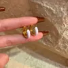 Pendientes Circulares con Goteo de Aceite Estilo Francés Vintage para Mujer, Aretes Únicos con Temperamento Estilo Hong Kong, Accesorios para Orejas Versátiles de Nicho para el Viaje Diario