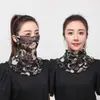 Bufanda para el cuello colgante de oreja más vendida de primavera y verano para mujer, Cubrecuellos versátil con protección solar, Velo multifuncional para protección del cuello, Mascarilla facial, Bufanda de seda, Bufanda de gasa