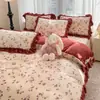 2026 Novo Colcha de Cama de Veludo Leite Peça Única Colcha de Renda Dupla Face Lençol Acolchoado de Veludo Capa de Cama Conjunto de Três Peças Antiderrapante 4