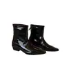 828-9 Botas de Moda para Mujer de Piel Genuina Nuevas, Estilo Británico Elegante, Cómodas, Brillantes y Atractivas Botas para Mujer