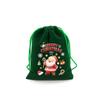Bolsa de Regalo Navideña Bolsa de Tela Verde Patrón 3D de Papá Noel Bolsa de Regalo de Cuenta Regresiva Navideña Bolsa Pequeña para Dulces