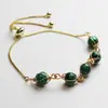 Pulsera de Hilo de Cobre Chapado en Oro de 14K Envuelto en Perlas Redondas Naturales de Amatista y Lapislázuli, Joyería de Mano Simple y Elegante, Accesorios Transfronterizos