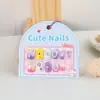 Parches Autoadhesivos para Uñas de Niños de Dibujos Animados Lindos, Uñas Postizas, Parches para Uñas Usables, Parches para Uñas Terminados con Accesorios, Parches para Uñas DIY