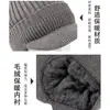 Chapéu de Lã Trançado com Proteção de Ouvido para Travessia de Fronteira para Pessoas de Meia-Idade e Idosos no Inverno, Boina Quente e à Prova de Frio, Chapéu de Lã Engrossado com Pelúcia para Homens