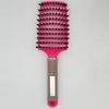 Cepillo plano para dar volumen al cabello, cerdas grandes curvas para peinar, cepillo para el cabello de cerdas de jabalí para peinar, cepillo plegable con cojín masajeador para cabello largo y rizado