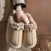 Diadema con Estampado de Leopardo Otoño e Invierno Pantuflas de Algodón para Mujer Suela Gruesa que Aumenta la Altura Hogar Interior Felpa Plus Antideslizantes Cálidas Zapatos de Algodón para Hombre