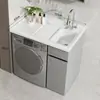 Gabinete de lavandería para balcón con fregadero integrado y tabla de lavar, gabinete para lavadora de carga frontal, combinación de gabinetes de baño, venta al por mayor de fábrica