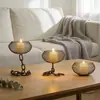 Adornos de Hierro Forjado Transfronterizos, Portavelas de Decoración para el Hogar, Adornos de Artesanía, Linternas Creativas, Bandejas Portavelas de Malla Tejida