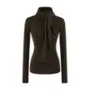 Top de Base Cepillada Ajustado de Moda Otoñal Nuevo con Bufanda Desmontable, Cuello Redondo, Manga Larga para Mujer